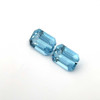 Octagon Cut Aquamarine Gemstone, 1.68 Carat – Vivid Intense Blue, Matched Pair