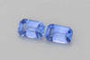 1.12 Carat Octagon Cut Blue Sapphire Gemstone, Light, Matched Pair