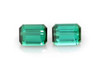 3.65 Carat Octagon Cut Green Tourmaline Gemstone, Vivid Intense, Matched Pair