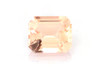 13.75 Carat Octagon Cut Peach Morganite Gemstone, Vivid Intense Orange-Pink-Peach