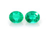 1.16 Carat Oval Emerald Gemstone, Vivid Intense Green, Matched Pair