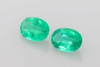 Oval Emerald Gemstone – 1.42 Carat, Medium Intense Green, Matched Pair