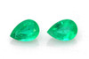 1.28 Carat Pear Shape Emerald Gemstone, Medium Intense Green, Matched Pair