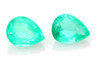 2.87 Carat Pear Shape Emerald Gemstone, Medium Light Green, Matched Pair