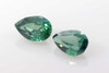 Pear Shape Teal Sapphire Gemstone – Vivid Intense Green-Teal – 2.18 Carat, Matched Pair