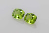 4.22 Carat Rectangular Cushion Peridot Gemstone, Vivid Intense Green, Matched Pair