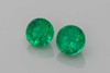 Round Emerald Gemstone, 2.19 Carat – Vivid Intense Green, Matched Pair