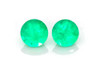 1.37 Carat Round Emerald Gemstone, Vivid Intense Green, Matched Pair