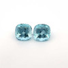 Square Cushion Aquamarine Gemstone – 5.2 Carat, Vivid Rich Blue, Matched Pair