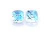 Deep Blue Square Cushion Aquamarine Gemstone – 1.14 Carat, Matched Pair
