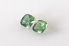 1.26 Carat Square Cushion Green Sapphire Gemstone, Medium Intense, Matched Pair