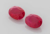 Oval Ruby Gemstone Matched Pair 2.82 Carat Vivid Intense