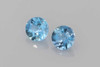 Round Aquamarine Gemstone – Vivid Intense Blue – 0.92 Carat, Matched Pair