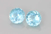 Round Aquamarine Gemstone – 4.61 Carat, Medium Intense Blue, Matched Pair