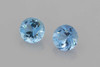 Round Aquamarine Gemstone, 0.78 Carat – Vivid Intense Blue, Matched Pair