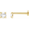 14K Yellow .06 CT Rose-Cut Natural Diamond Press Fit Back Stud Earring