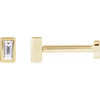 14K Yellow .05 CT Natural Diamond Press Fit Back Stud Earring 