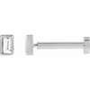 14K White .04 CT Natural Diamond Press Fit Back Stud Earring 