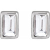 14K White .04 CT Natural Diamond Press Fit Back Stud Earring 