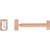 14K Rose .04 CT Natural Diamond Press Fit Back Stud Earring 