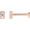 14K Rose .05 CT Natural Diamond Press Fit Back Stud Earring 