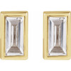 14K Yellow .07 CT Natural Diamond Press Fit Back Stud Earring 