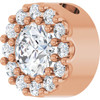 14K Rose 1/3 CTW Natural Diamond Halo-Style Pendant
