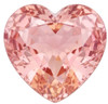 Chatham Lab Created Peachy Pink Champagne Sapphire Gemstone – Heart Cut – GEM Grade