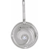 14K White .015 CT Natural Diamond Water Element Charm/Pendant
