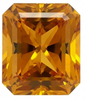 Chatham Lab Created Dark Yellow Sapphire Gemstone – Emerald Radiant Cut – GEM Grade