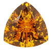 Chatham Lab Created Dark Yellow Sapphire Gemstone – Trillion Cut – GEM Grade