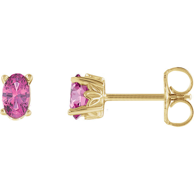 Pink 14 Karat Gold Earrings Versatile 1/2 Carat Pink Sapphire Stud