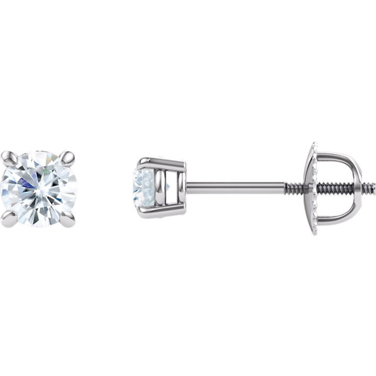 Round 4-Prong Charles & Colvard Moissanite® Scroll Setting� | Designer  Jewelers | Westborough, MA