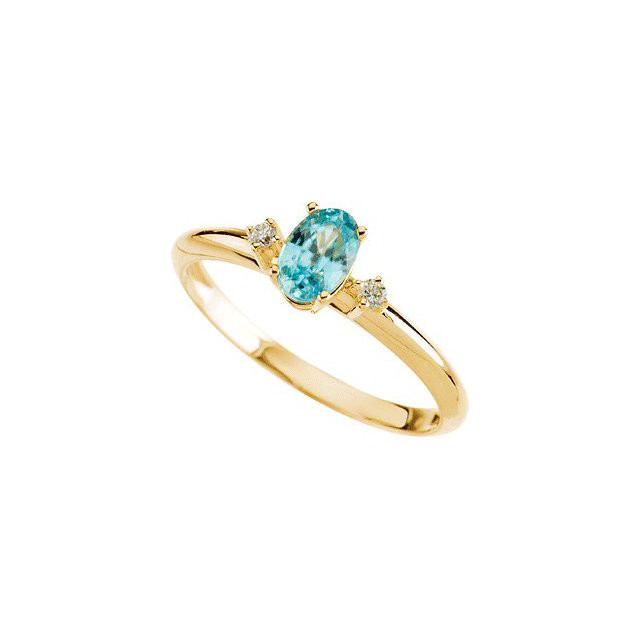 Buy Blue Zircon in Oval Blue Zircon and Diamond Ring | AfricaGems