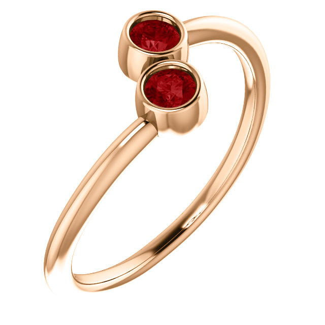 Buy 14 Karat Rose Gold Ruby 2 Stone Ring | AfricaGems