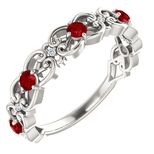 Buy Sterling Silver Ruby and .025 Ct Diamond Vintage | AfricaGems