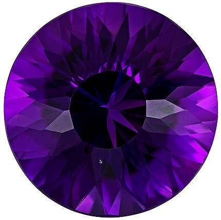 Purple Amethyst Gemstone, carats, Round Cut, mm Gemmy