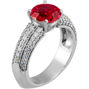 Euro Shank set with GEM carat Ruby Engagement Ring for SALE