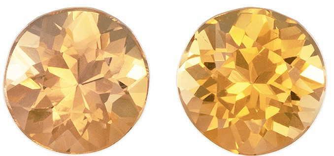 Gem Golden Topaz Genuine Gemstone, carats, Round Shape, mm