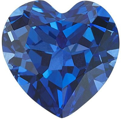 Heart Cut Lab Created Blue Sapphires Synthetic Heart Created