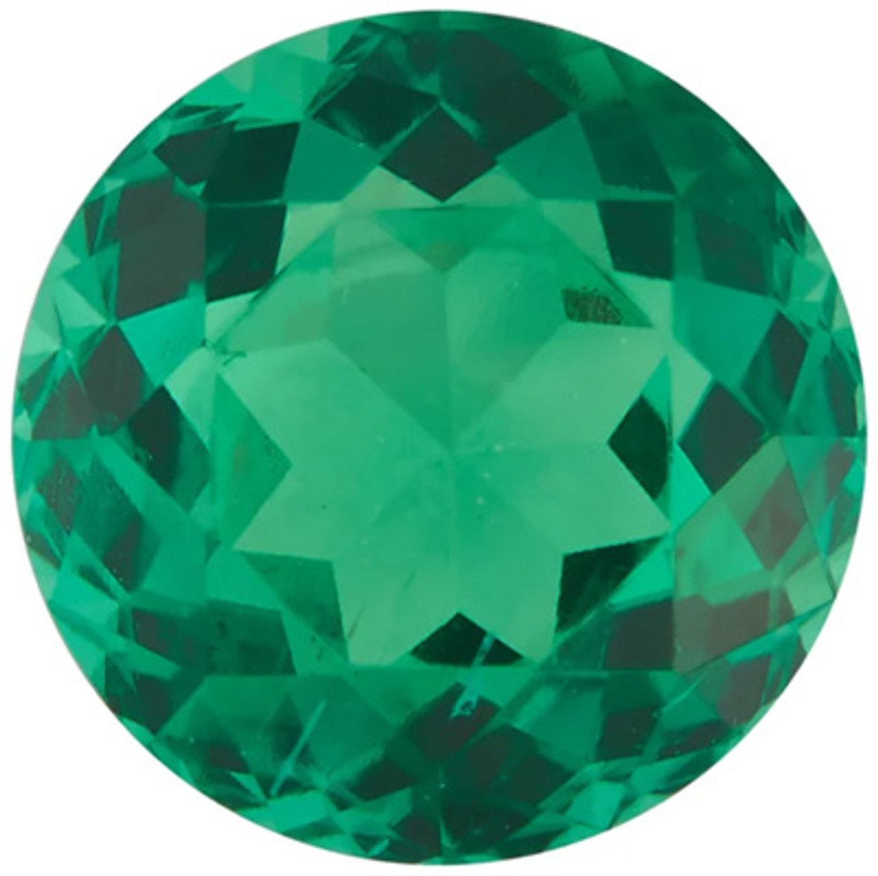 Round Cut Lab Created Emeralds Synthetic Round Created Emerald - Main Image