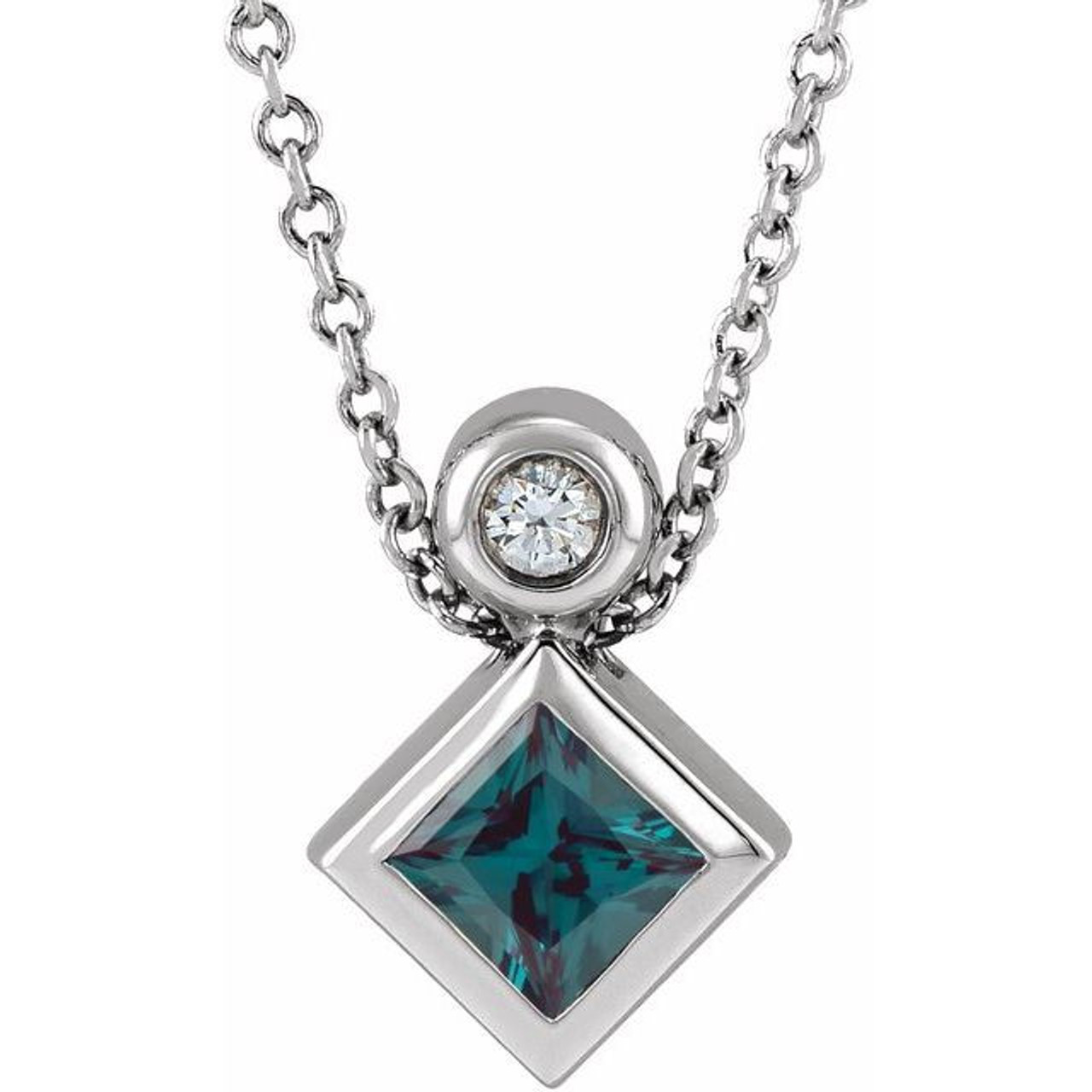 Alexandrite And Diamond Pendant