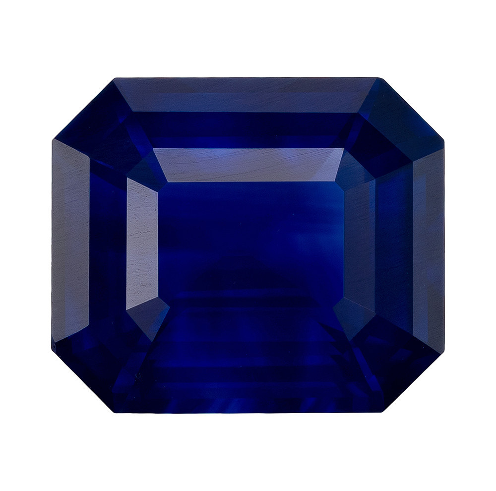 Buy Blue Sapphire Emerald Cut 6.2 Ct Weight 11.21x9.63x5.8m | AfricaGems