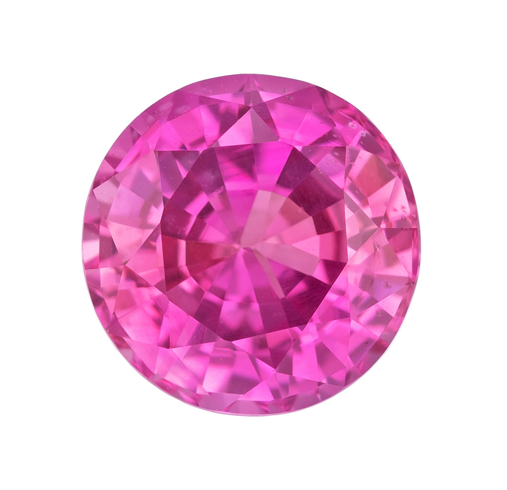 Buy GIA Certified Vivid Hot Pink Sapphire Round Cut 3.05 | AfricaGems