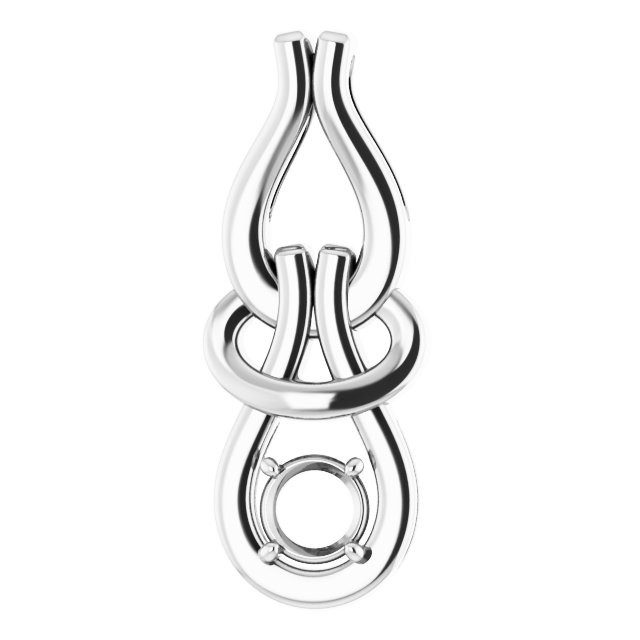 Freeform Pendant Mounting in 14 Karat White Gold for Round Stone