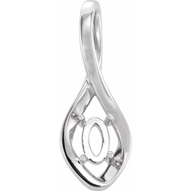 Freeform Necklace or Pendant Mounting in Platinum for Oval Stone