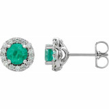 Lab Emerald Earrings