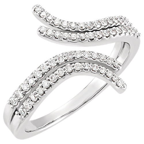 Shop 14 Karat White Gold 0.25 Carat Diamond Bypass Ring