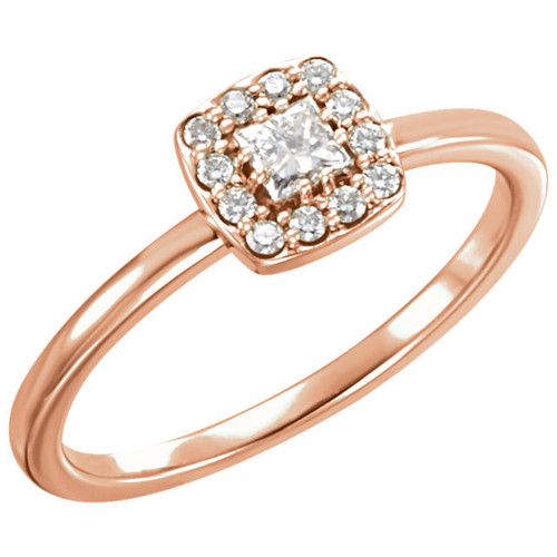Buy 14 Karat Rose Gold 0.25 Carat Diamond Stackable Ring