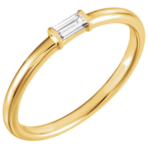 Shop 14 Karat Yellow Gold 0.12 Carat Diamond Stackable Ring